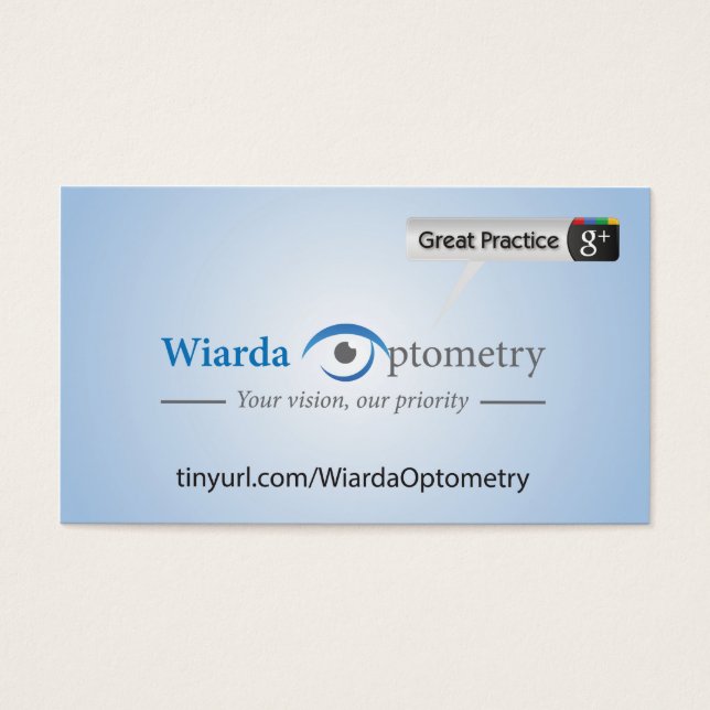 Wiarda Optometry Visitkort (Framsidan)