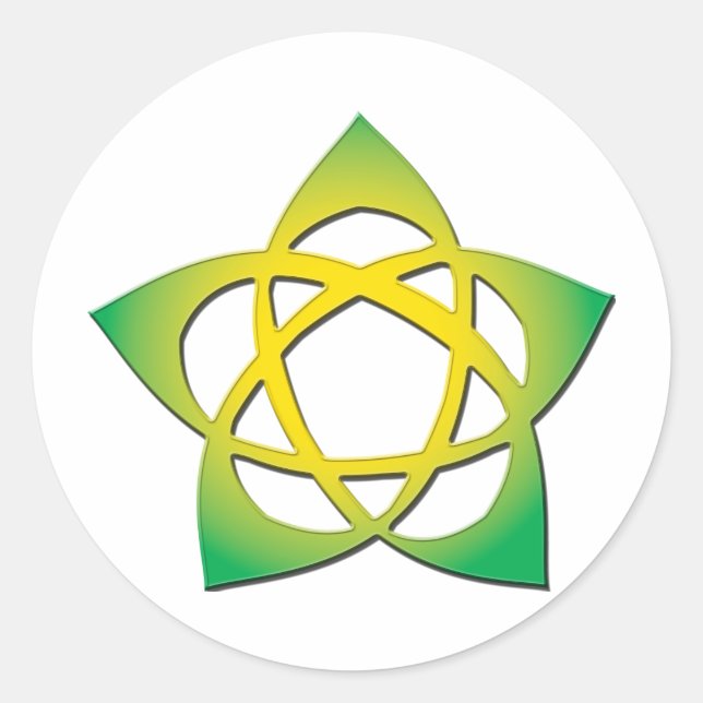 Wicca Flower Runt Klistermärke (Framsida)