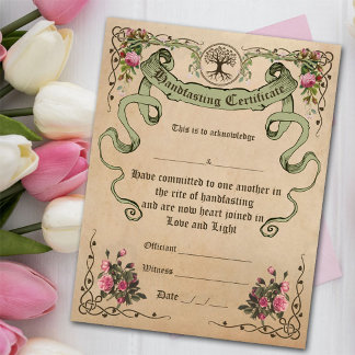 WICCA HANDFASTING-CERTIFIKAT - Pergamentaffisch Poster
