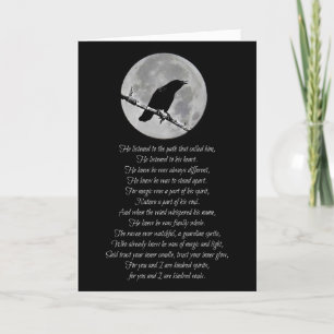 Wicca Inspired Grattis på födelsedagen Dikt Raven  Kort