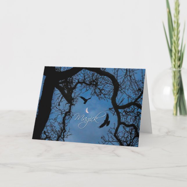 Wicca Inspired Magick Ravens och Oak Blank Card Helgkort (Framsida)
