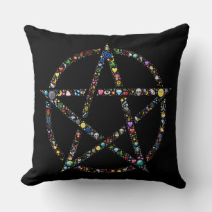 wicca pentagram kudde