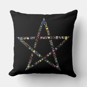 wicca pentagram kudde