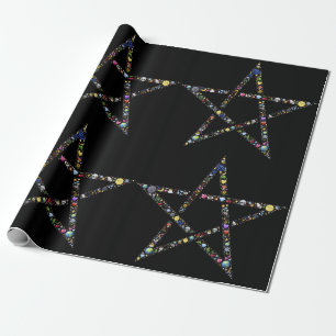 Wicca pentagram-omslag papper presentpapper