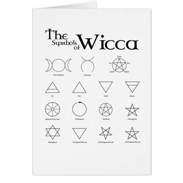Wicca symbolkort hälsningskort (Framsidan)
