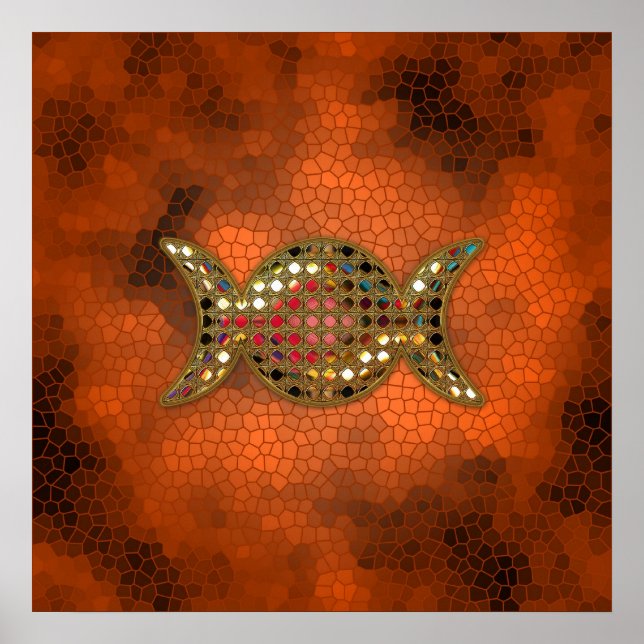 Wicca Triple Goddes Jewel Stached Glass Poster (Framsidan)