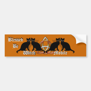 Wicca välsignade är Häxa-Mobilen bilbildekalet Bildekal