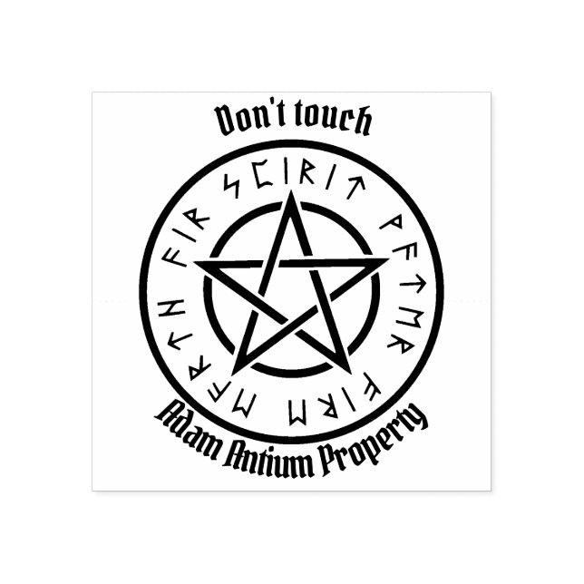 Wiccan Black pentagram Stämpel (Tryck)