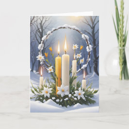 Wiccan, blankt, imbolc Winter Forest Candle Wiccan Helgkort