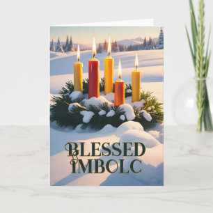 Wiccan, blästerad, Imbolc Winter Forest Candles Helgkort