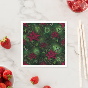 Wiccan Enchanted Forest Poinsettia Decoupage Pappersservett