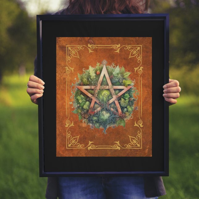 Wiccan Forest Pentagram Digital Art Poster (Skapare uppladdad)