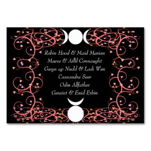 Wiccan God & Goddess Handfastebar Named Bord Card Bordsnummer