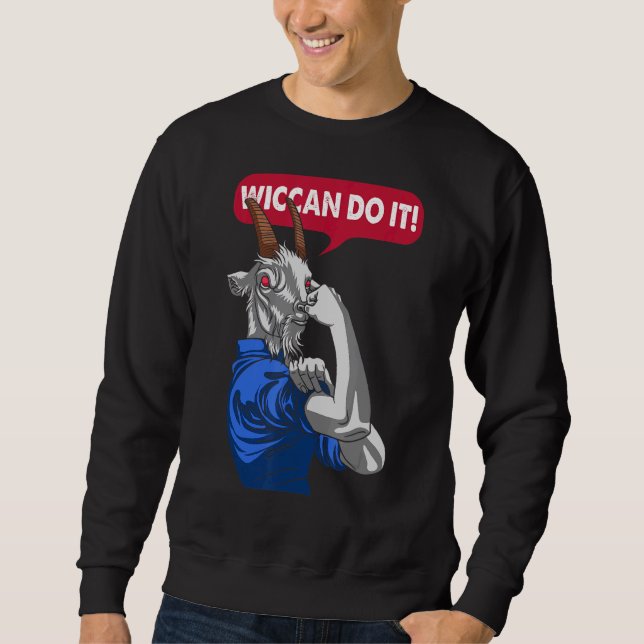 Wiccan gör det baphomet goat Satanic Occult Gothic Lång Ärmad Tröja (Framsida)