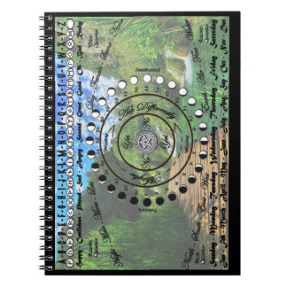 Wiccan kartlägger den Pagan klockpendelen Anteckningsbok Med Spiral