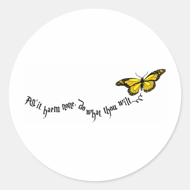 Wiccan-kod Runt Klistermärke (Framsida)