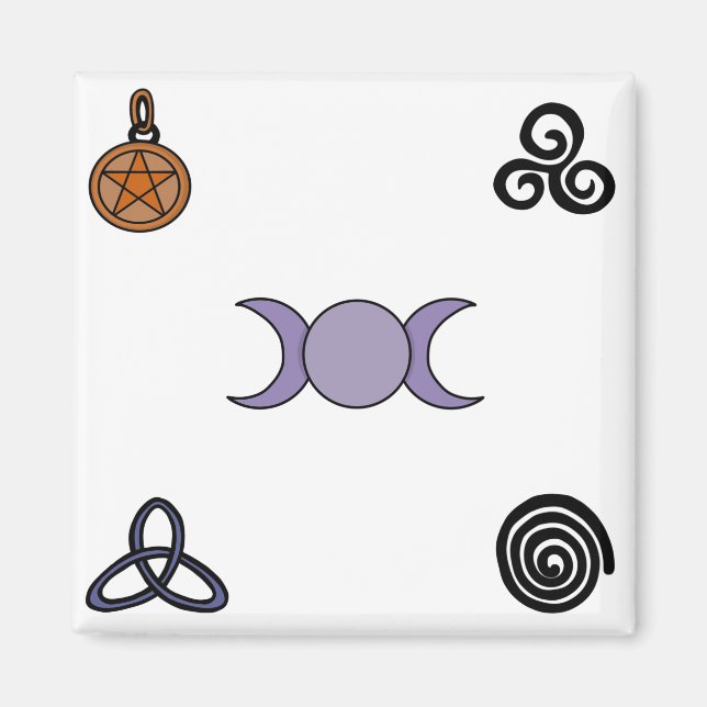 Wiccan- och Pagan-symboler Magnet (Framsidan)