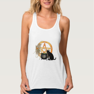 Wiccan Pagan kattutslagsplats Linne Med Racerback
