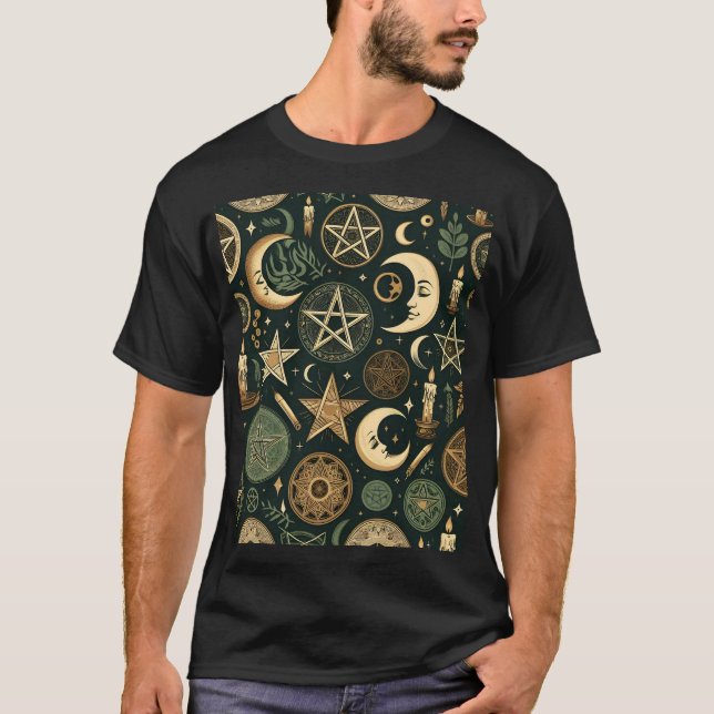 Wiccan Pattern 2 T Shirt (Framsida)