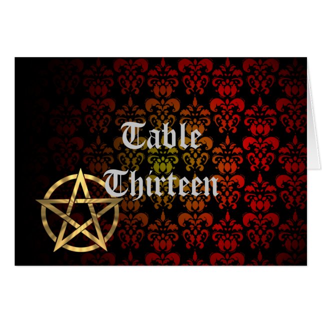 Wiccan Pentacle-bordsnummer-kort OBS Kort (Framsidan Horizontal)