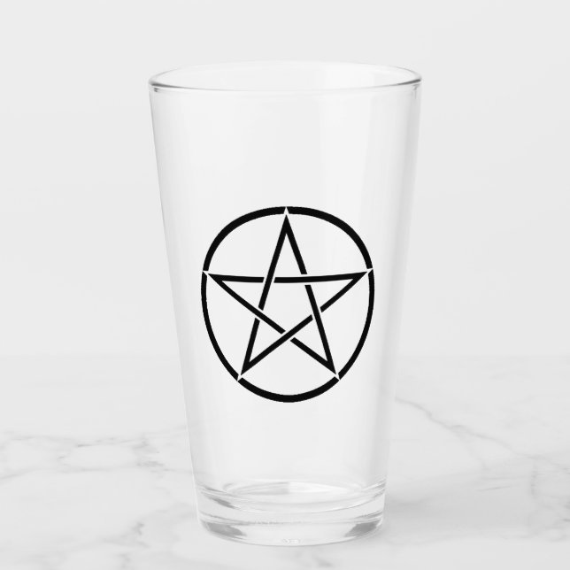 Wiccan Pentacle (Pentagram) Glaskopp (Framsida)