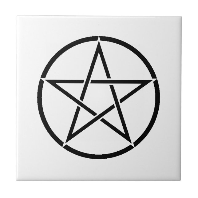Wiccan Pentacle (Pentagram) Kakelplatta (Framsidan)