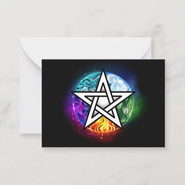 Wiccan pentagram anteckningskort (Framsida)