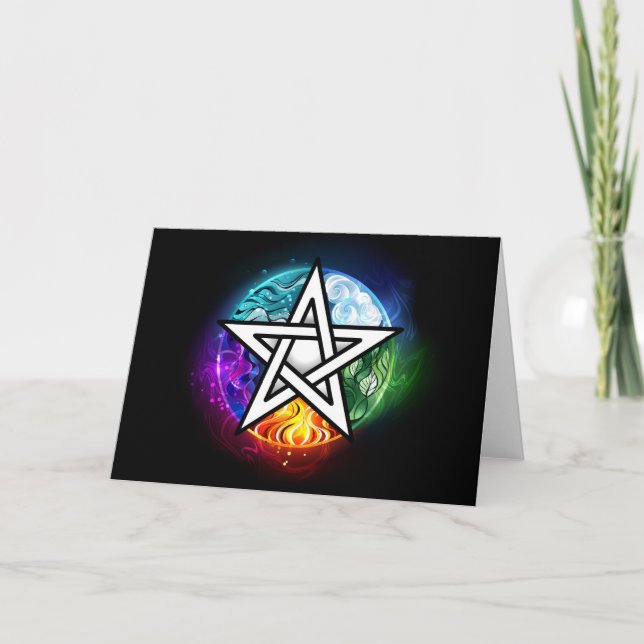 Wiccan pentagram anteckningskort (Framsida)