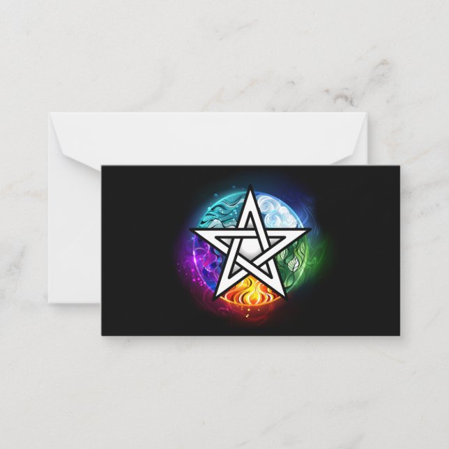 Wiccan pentagram anteckningskort (Framsida)