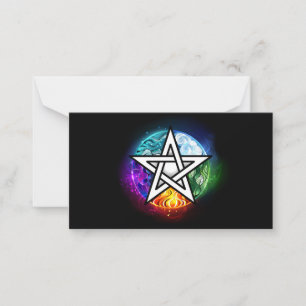 Wiccan pentagram anteckningskort