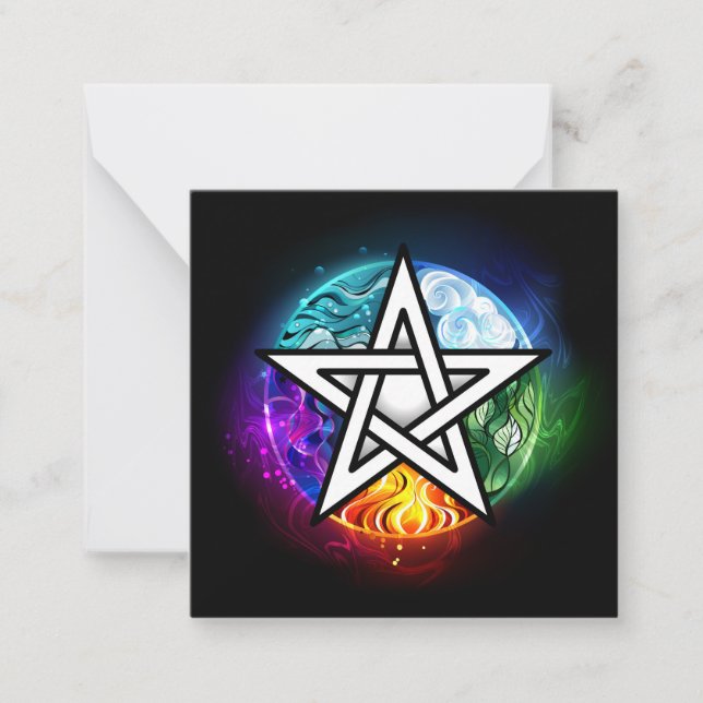 Wiccan pentagram anteckningskort (Framsida)
