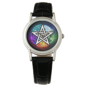 Wiccan pentagram armbandsur