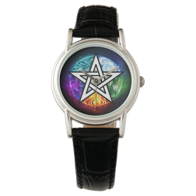 Wiccan pentagram armbandsur (Framsida)