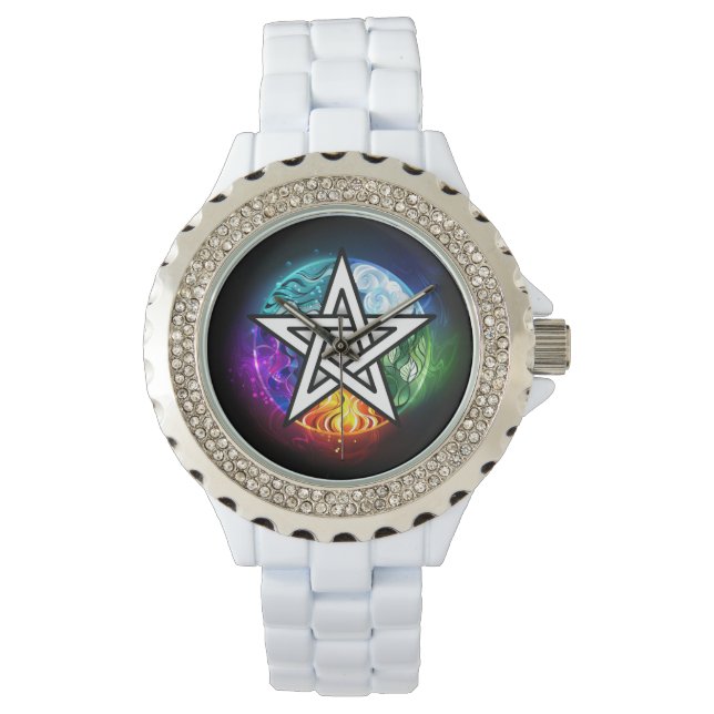 Wiccan pentagram armbandsur (Framsida)