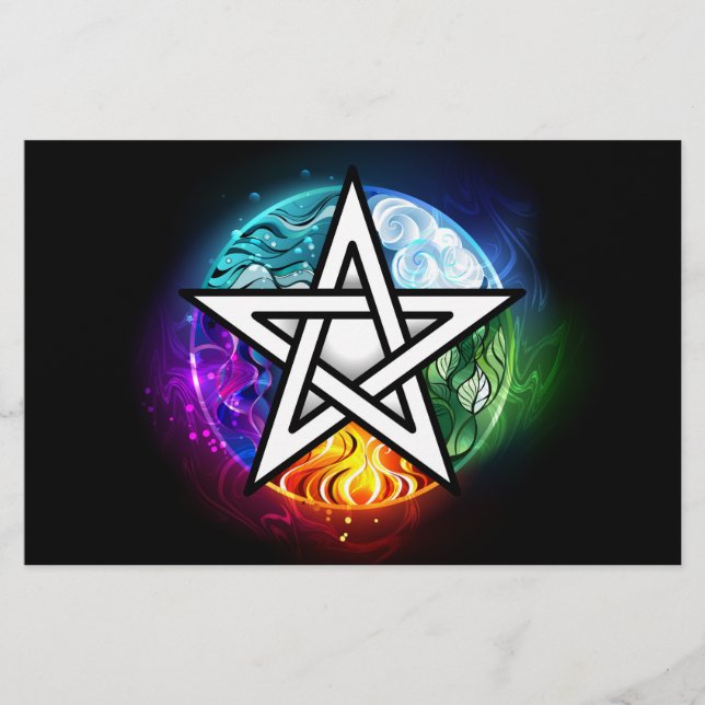 Wiccan pentagram brevpapper (Framsida)