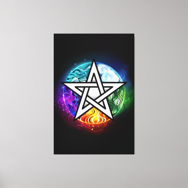 Wiccan pentagram canvastryck (Framsida)