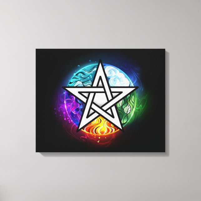 Wiccan pentagram canvastryck (Framsida)