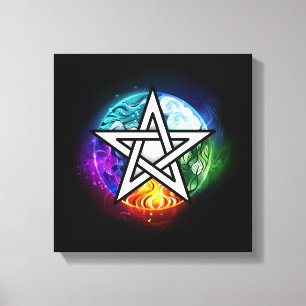 Wiccan pentagram canvastryck