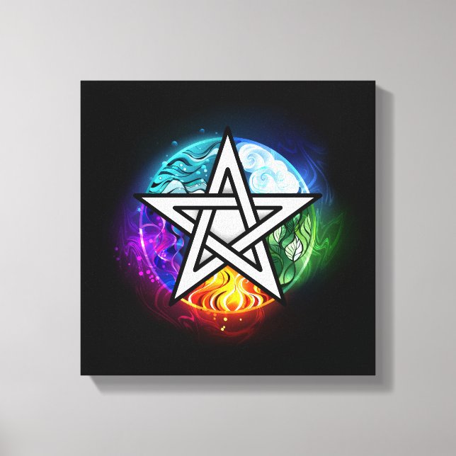 Wiccan pentagram canvastryck (Framsida)