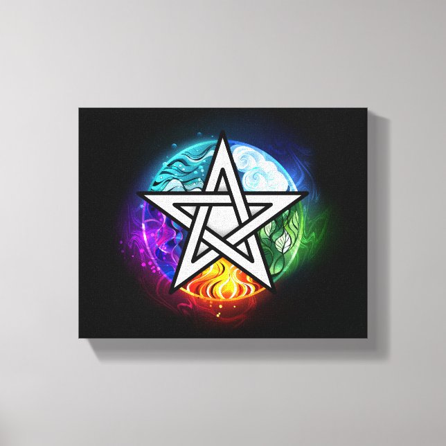 Wiccan pentagram canvastryck (Framsida)