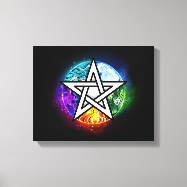 Wiccan pentagram canvastryck (Framsida)