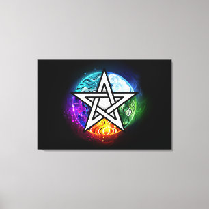 Wiccan pentagram canvastryck