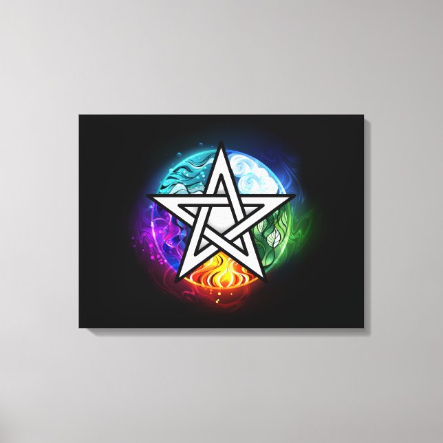 Wiccan pentagram canvastryck (Framsida)