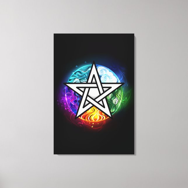 Wiccan pentagram canvastryck (Framsida)