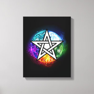 Wiccan pentagram canvastryck