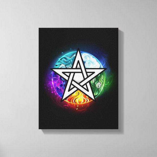 Wiccan pentagram canvastryck (Framsida)