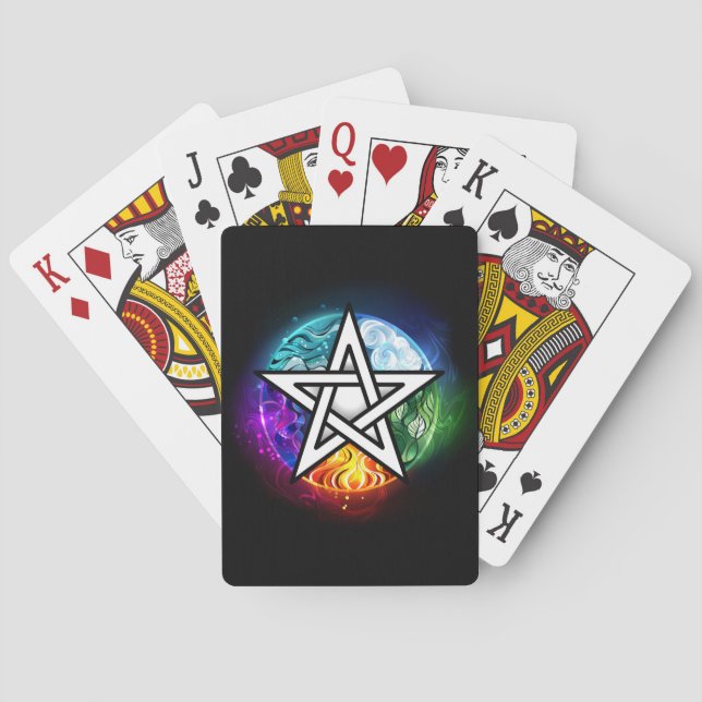 Wiccan pentagram casinokort (Baksidan)