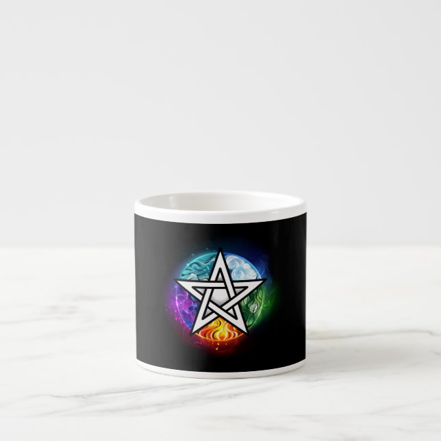 Wiccan pentagram espressomugg (Framsidan)