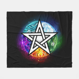 Wiccan pentagram fleecefilt