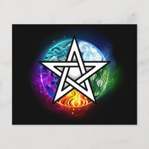 Wiccan pentagram flygblad
